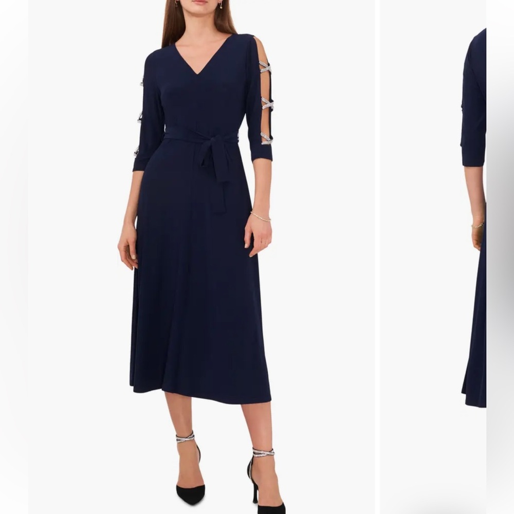 NWT Chaus New York rhinestone navy dress from Nordstrom